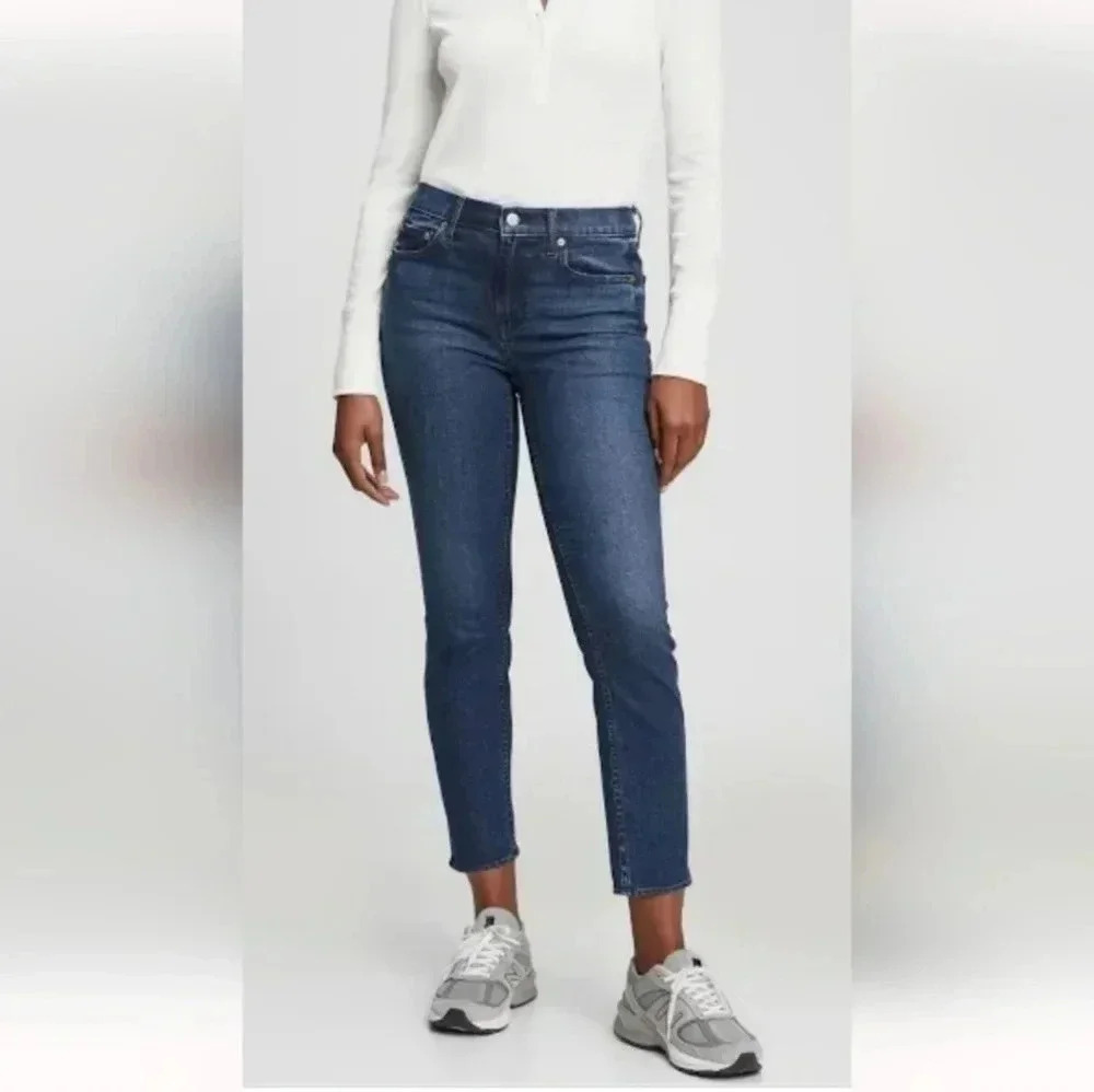 GAP Mid Rise Vintage Slim Dark Indigo Cotton Blend Jeans(24)